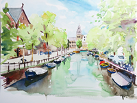 運河の街（オランダ、アムステルダム）