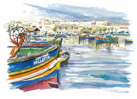 カラフルな漁船1（マルタ共和国）