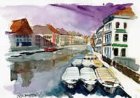 極寒の運河（ベルギー、ブリュージュ）