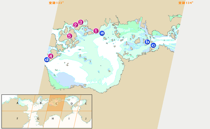 Cゾーン　備後灘　水島灘　燧灘　直島諸島