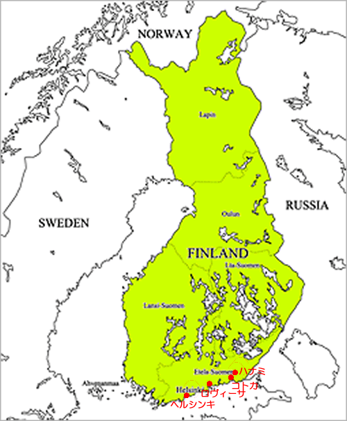 フィンランドの地図